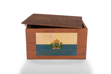 Wooden crate isolated on a white background