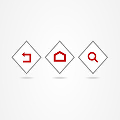Business icon set button red