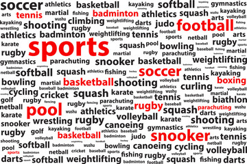 Sports Categories Word Cloud