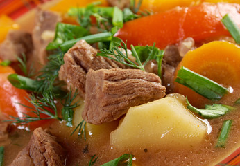 Irish stew with tender lamb meat