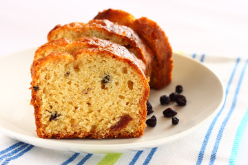 homemade cake on white background