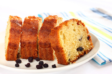 homemade cake on white background