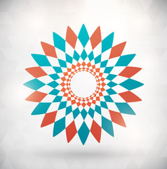 flower shape logo template on triangle background