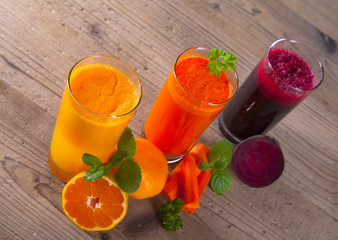 Fresh juice, mix fruits and vegetable 
