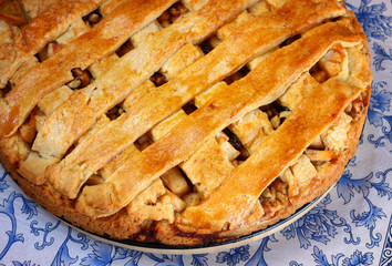 top view of homemade apple pie