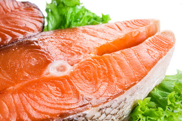 Fresh salmon steak