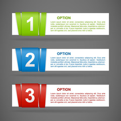 vector color paper option labels