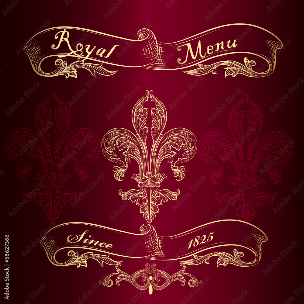 Canvas Prints royal menu design with fleur de lis