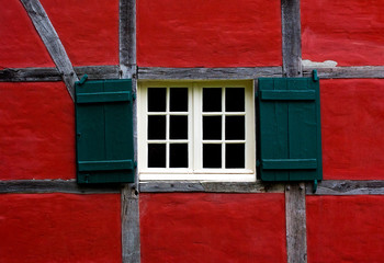 Window with shutters of farmhouse