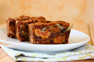 homemade healthy cake with dried fruits