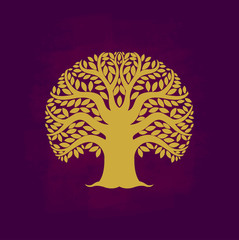 Tree symbol Asia style, vector illustration