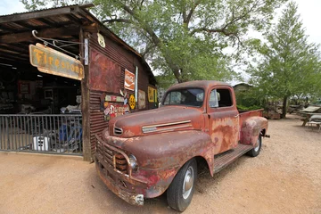 Photo sur Aluminium Route 66 vieille voiture à Hackberry, Route 66