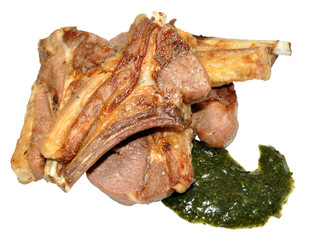 Grilled Lamb Cutlets With Mint Sauce