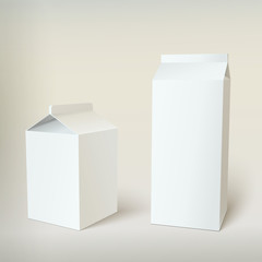 Milk Carton Packages Blank White