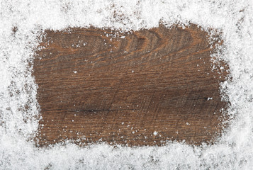 Hintergrund Schnee und Holz