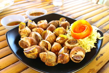 Grilled sweet shell for appetizer
