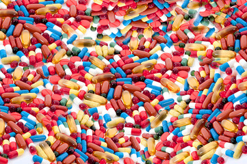 pills isolated on white background