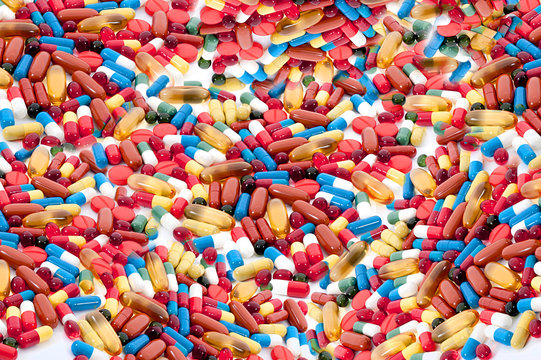 pills isolated on white background