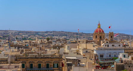 Fototapeta na wymiar Miasto Victoria od cytadeli w Gozo, Malta