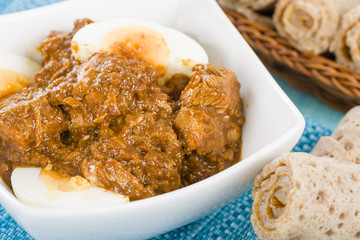 Doro Wat - Ethiopian red chicken stew with hard boiled eggs