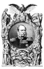 Fototapeta na wymiar William II : Prussian King & Symbol - 19th century