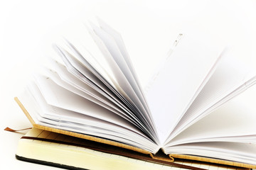 Open book on a white background
