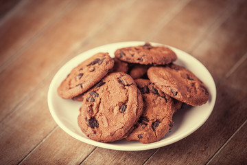 Cookies at wooden background