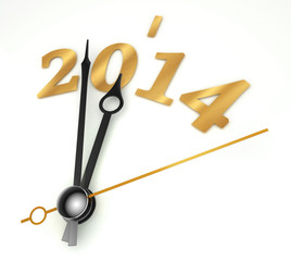 new year 2014 gold clock