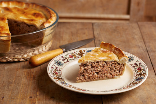 Traditional meat pie on a dish