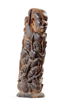 African Wooden Figurine at Three-Quarter