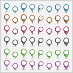 Flat Map Pins Collection