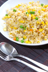 Chinese Cuisine - Fried Rice with Vegetables and Meat