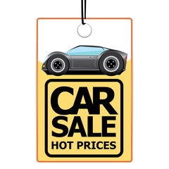 Car sale design template with car. Vector illustration.
