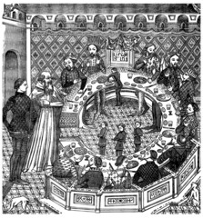 King Arthur : Round Table (miniature from 14th century) - 58643386