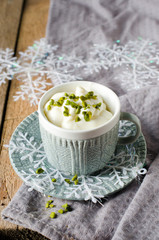 Obraz na płótnie Canvas Vanilla pudding in a cup