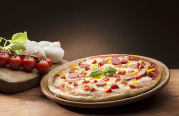 pizza with ingredients