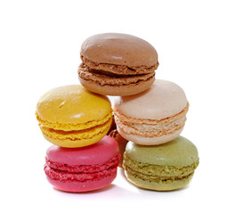 French macarons. Isolate on white background