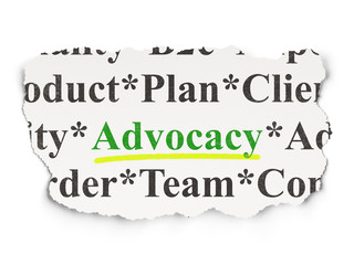 Law concept: Advocacy on Paper background