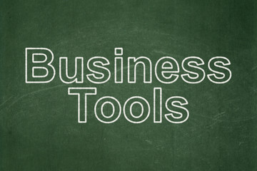 Fototapeta premium Finance concept: Business Tools on chalkboard background