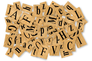 letters cut out of newspaper