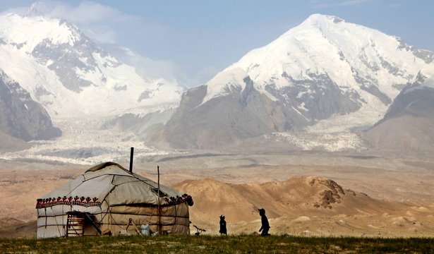 Pamir adventures: Yurt in high mountains, Xinjiang