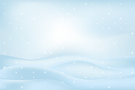 calm winter outdoors with snowy hills vector at snowfall © LeArchitecto