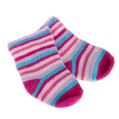 Baby socks on isolated white background