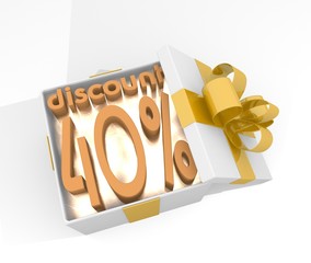 christmas gift box with discount icon