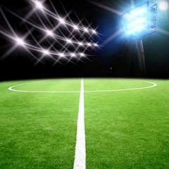Fototapeta na wymiar soccer stadium with bright lights