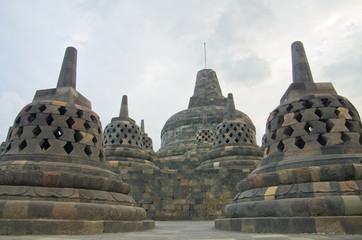 Buddist temple Borobudur on sunset. Yogyakarta. Java, Indonesia