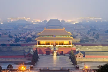 Zelfklevend Fotobehang An aerial bird view of the Forbidden City. © cescassawin