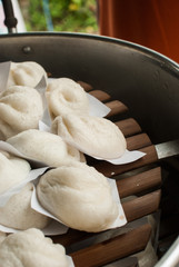 Steamed dumpling in a steamed oven