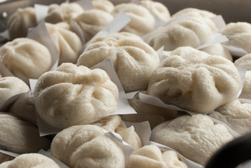 Steamed dumpling in a steamed oven