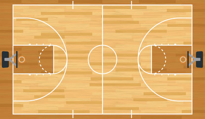 Obraz premium Realistic Vector Basketball Court